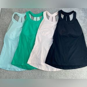 Lot of 4 lululemon high-neck tanks